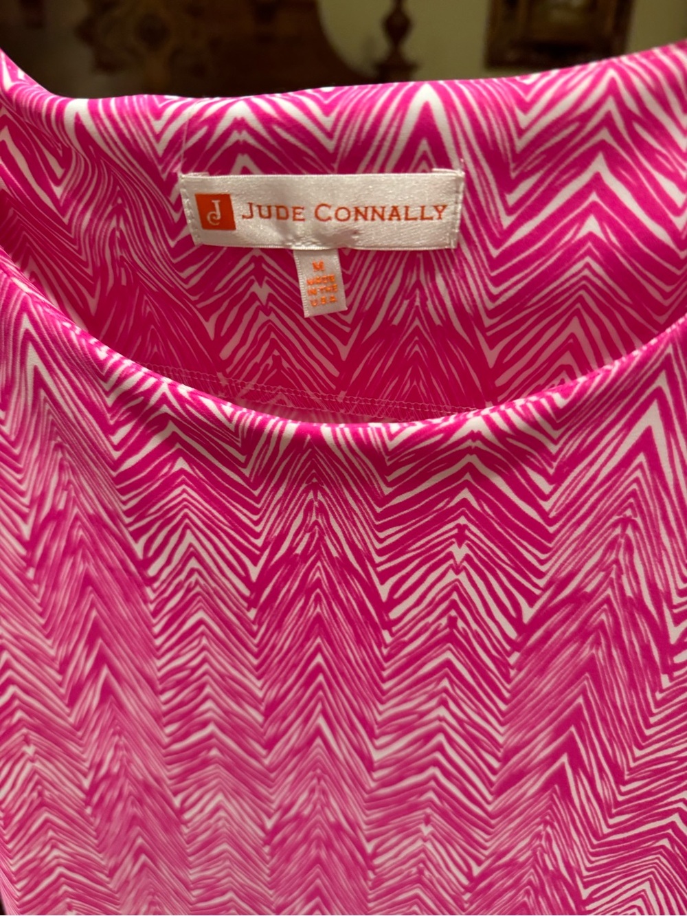 Jude Connally Hot Pink and White Patterned Shell